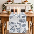 thumbnail image 4 of Navy Blue Coastal Cotton Linen Table Runner for Dining Kitchen, Nautical Starfish Coral Shell Ocean Summer Wedding Outdoor Party Tablerunners, Dresser Scarf Coffee Tablecloth Runners 13x70 Inches, 4 of 9