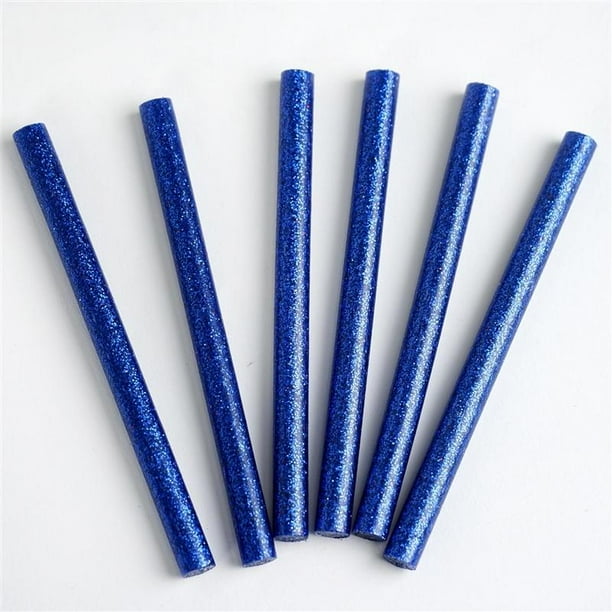 10 Pack | 7mm x 4" Royal Blue Glitter Hot Melt Glue Sticks - Walmart