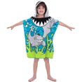 thumbnail image 1 of Children's Bath Cape Children's Bath Poncho Children's Bath Towel Hooded Beach Towel Cute Patterns Multiple Use for Children 2-8 Years Old (Light Blue, 1 of 5
