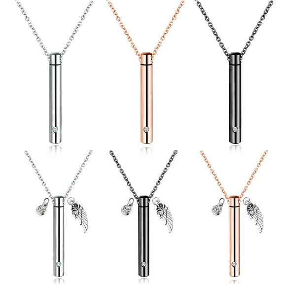 Walbest Pet Urn Pendant Necklaces Ashes Cremation Keepsake Memorial Jewelry