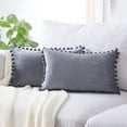 thumbnail image 2 of Throw Pillow Cover Velvet: 2PCS Pompom Pillow Case Cushion Cover Home Decoration, 2 of 7