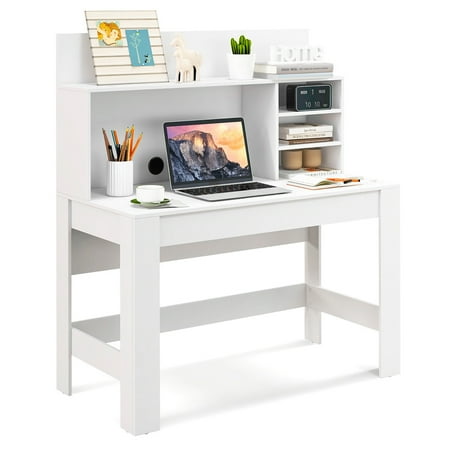 Gymax Home Office Computer Desk Study Table Writing Workstation Hutch ...