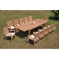 thumbnail image 3 of Grade-A Teak Dining Set: 12 Seater 13 Pc: 122" Caranas Rectangle Table And 12 Wave Stacking Arm Chairs Outdoor Patio WholesaleTeak #51WV2913, 3 of 6