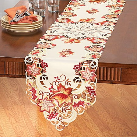 fall table linens runner leaves elegant walmart