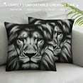 thumbnail image 3 of Leisuo  Lion Decorative Throw Pillow Cover, Beautiful Male African Lion Head Black Double-Sided Pillow Case Couch Pillow Cushion Covers Pillowcase for Men Woman, 3 of 5