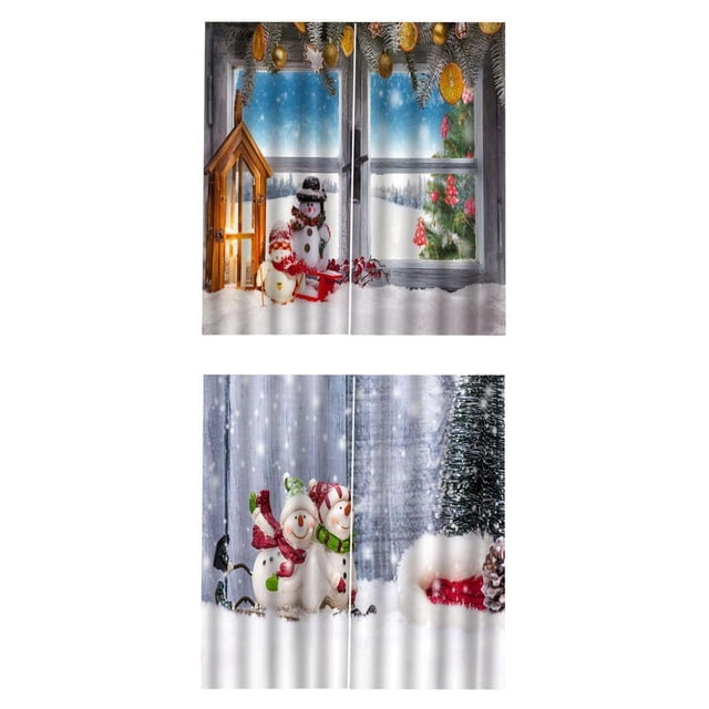 2 s de cortinas de ventana de dormitorio de de Navidad de 2 paneles 104x84 pulgadas
