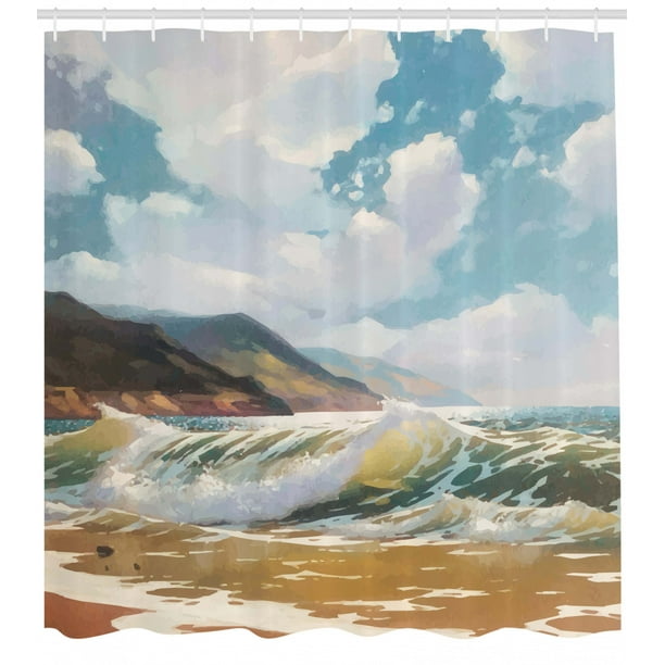 Oil Painting Shower Curtain Illustration Of Sea Waves Hitting Shore Coastline Near Mountains Fabric Bathroom Set With Hooks Multicolor By Ambesonne Walmart Com Walmart Com Oil Painting Shower Curtain Illustration Of Sea Waves Hitting Shore Coastline Near Mountains Fabric Bathroom Set With Hooks Multicolor By Ambesonne Walmart Com Walmart Com