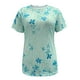 thumbnail image 2 of Gibobby Playera de Manga Corta Casual Suave Verano Mujer Manga Corta Cuello Redondo Floral Impreso Top Camisetas Casual Camisas Tee Túnica(Verde,G), 2 of 5