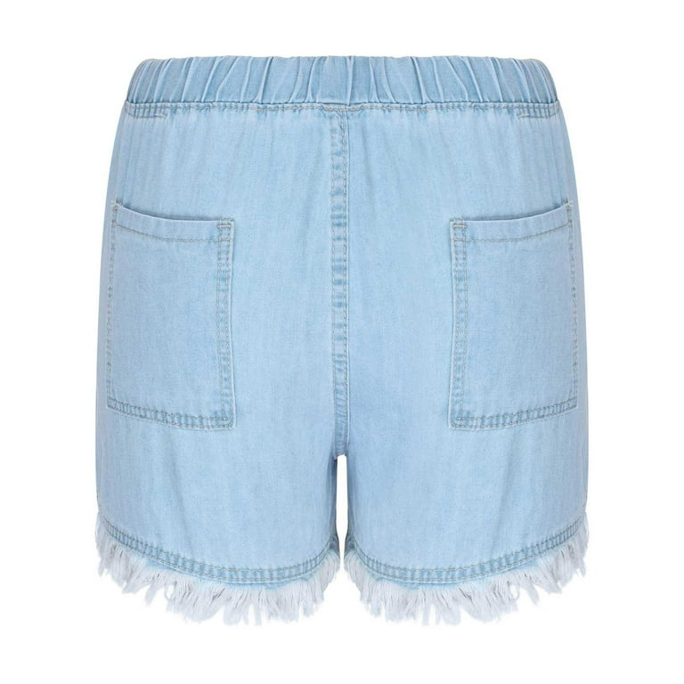 4th of July Shorts for Women American Flag Printed Denim