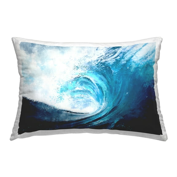 Stupell Industries Blue Tsunami Wave Decorative Printed Throw Pillow, 14 x 20