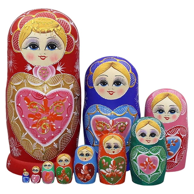 10 Piezas De Artesanías Rusas De Mu?ecas Anidadas Tradicionales Para Vacaciones En Casa Halloween Sunnimix muñecas de anidación