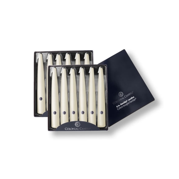 Colonial Candle Unscented 6 In Taper Candle, 12 Pieces, Ivory