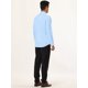thumbnail image 5 of Camisas de manga larga sólidas para hombres Camisas de vestir ajustadas con cuello de punto y botones Azul claro L Unique Bargains Camisa, 5 of 6