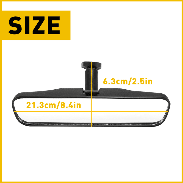 8sanlione Car Rearview Mirrors, Shock Resistant Interior Clip-on Panoramic  Rear View Mirror for Car, Wide Viewing Range, 12 inch HD Universal Use for
