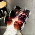 thumbnail image 4 of HAHDAXIA Woman Rimless Diamond Sunglasses, Fashion Anti-UV Diamond Sunglasses, Oversized Gradient Diamond Sunglasses\u2026, 4 of 6