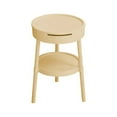 thumbnail image 6 of Modern Circular Side Table with Drawer & Open Shelf, Plastic Multifunctional Small Desk for Living Room, Bedroom & Office, 6 of 6