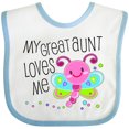 thumbnail image 3 of Inktastic My Great Aunt Loves Me Cute Dragonfly Boys or Girls Baby Bib, 3 of 4