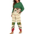 thumbnail image 2 of Yuyamidu Christmas Pajamas for Women Size M 2 Piece Colorful Light Long Sleeve Pj Top Pant Gingerbread Man Sleep Set Casual Nightwear for Fall Spring Winter, 2 of 7