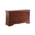 thumbnail image 4 of Glory Furniture Louis Phillipe 6 Drawer Dresser in Cherry, 4 of 8