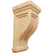 Angle View: 4 3/4"W x 5"D x 10"H Traditional Recessed Corbel, Red Oak