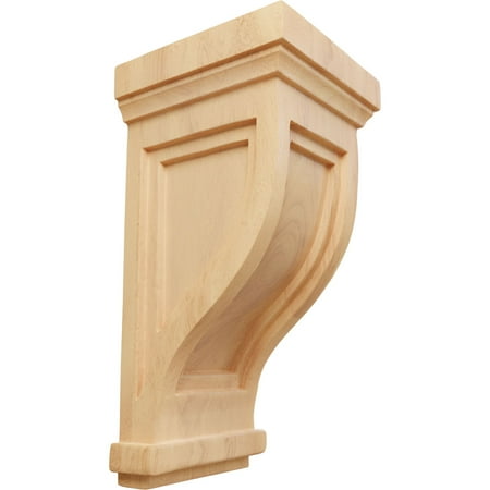 4 3/4"W x 5"D x 10"H Traditional Recessed Corbel, Red Oak