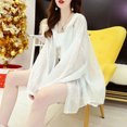 thumbnail image 4 of Mdesiwst Embroidery Print Ice Silk Sun Protection Clothes Women Summer Hooded Long Sleeve Thin Shawl Anti-UV Open Front Coat, 4 of 7