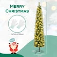 thumbnail image 3 of Costway 7 FT Pre-Lit Pencil Artificial Christmas Tree with 150 LED Warm White Lights,8 Modes, 3 of 10