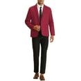 thumbnail image 2 of INSPIRE CHIC Men's Casual Blazer One Button Lightweight Slim Fit Jacket 2XL Burgundy, 2 of 4