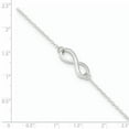 thumbnail image 2 of 925 Sterling Silver 9 Inch Plus 1 Infinity Symbol Anklet Ankle Bracelet, 2 of 6
