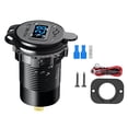 thumbnail image 1 of NATEFEMIN 78W Quad USB Charger 12V-24V Car Boat Motorcycle RV ATV with Voltmeter Digital Display Fast Charge QC3.0 USB C Dustproof, 1 of 7