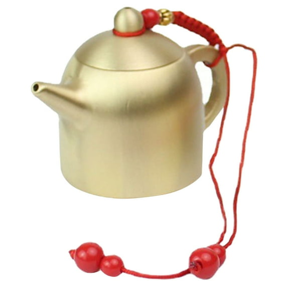 Tea Ornament Brass Teapot Ornament Golden 1Pack
