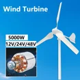 thumbnail image 2 of Generador de turbina eólica de 12 V, 24 V, 48 V, 5000 W, 8000 W y 5 KW, turbina vertical, energía libre alternativa, molino de viento, controlador híbrido MPPT, 2 of 5