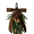 thumbnail image 3 of 22.8"Christmas Door Swag with Bells Bow & Greenery Haning Decoration, Green & Brown Christmas Decorations,Winter Holiday Door Wall Decorations for Front Porch Home Decor, 3 of 5