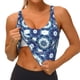 thumbnail image 3 of Fotbe Vintage Blue Sujetador Deportivo Largo sin Aros para Mujer con Almohadillas y Soporte Medio, Transpirable y Absorbente, Camiseta Tipo Chaleco o Tank Top-Large, 3 of 8