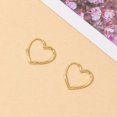 thumbnail image 2 of 14K Gold Plated Heart Hoop Huggie Earrings Minimalist Simple Classic For Women Ladies Girls Valentine's Day Birthday Gift 1Pair, 2 of 4
