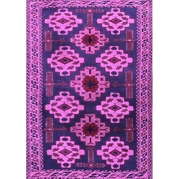 Ahgly Company Indoor Rectangle Persian Purple Traditional Area Rugs, 6' x 9'