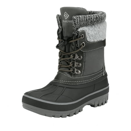 

Dream Pairs Toddlers Kids Boys Girls Winter Snow Boots Waterproof Outdoor Shoes KMONTE-1 BLACK/GREY Size 2