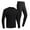 Black, variant on Men's Thermal Underwear Winter Long Set Top and Bottom Sports Suits Winter Thermal Underwear With Inner Fleece Warm Thermal Top & Trousers Leggings Functional Thermal Underwear Sets