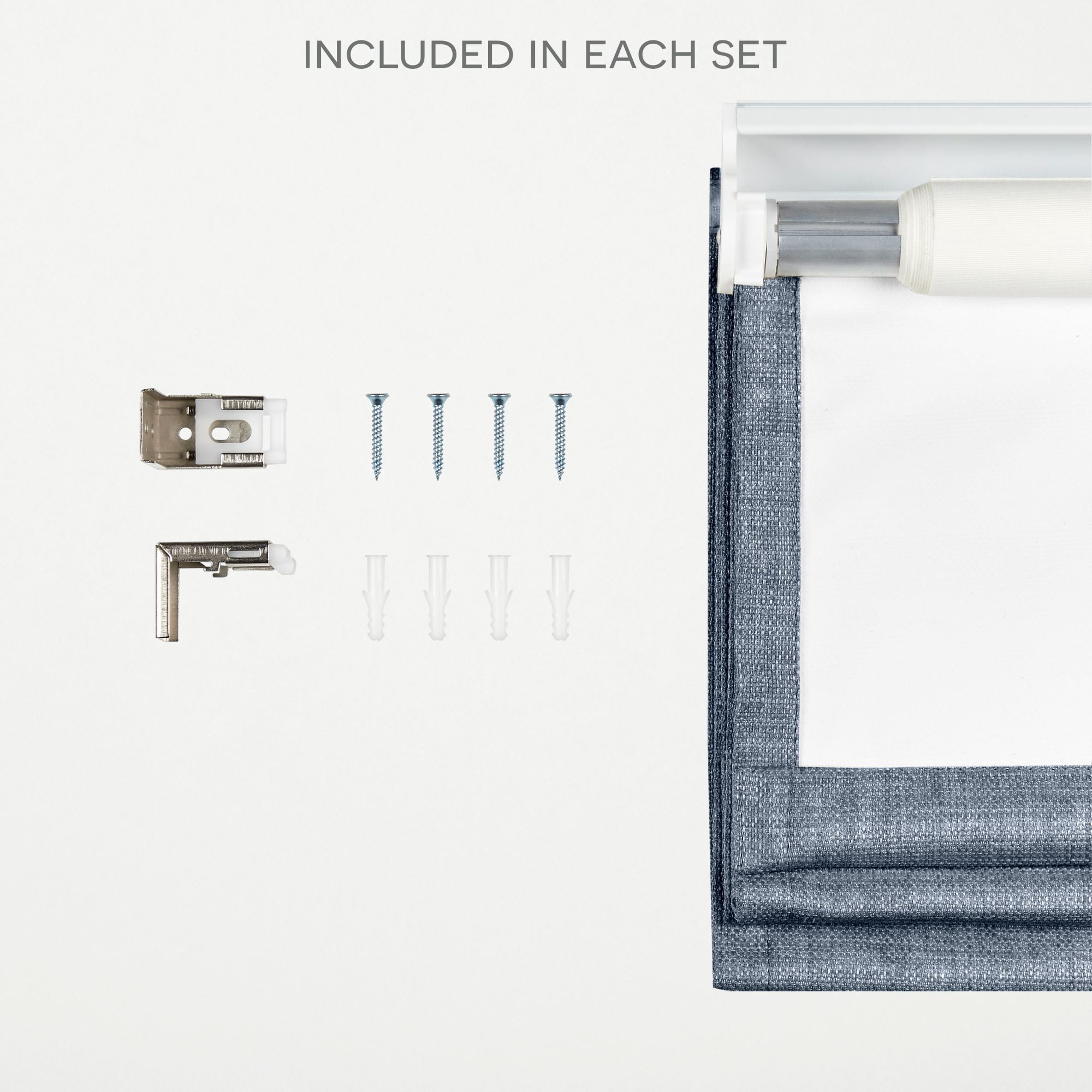 Exclusive Home Acadia 100% Blackout Roman Shade, 34"x64", Denim