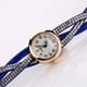 thumbnail image 4 of Reloj femenino de cuarzo con banda de cuero de PU envuelto en diamantes de imitación brillantes (azul real), 4 of 5