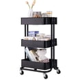 thumbnail image 4 of 3-Tier Rolling Utility Cart, Heavy Duty Organizer Storage Cart with Wheels, Office Laundry Kitchen Bathroom Cart with Handles, Easy Assembly, 4 of 9