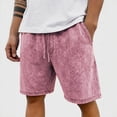thumbnail image 3 of JoveMarine Men's Casual Summer Shorts, Versatile Solid Color Shorts for Daily Work and Beach, Lightweight Breathable Elastic Waist Shorts Pink L, 3 of 6