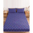 thumbnail image 2 of Cal.King Size Fitted Sheet Set - Color Polka Dot 3 Piece Bedding Sets 16" Deep Pocket Fitted Sheet with 2 Pillowcases, Modern Simple Geometric Blue Brushed Microfiber Hotel Luxury Bed Sheets, 2 of 9