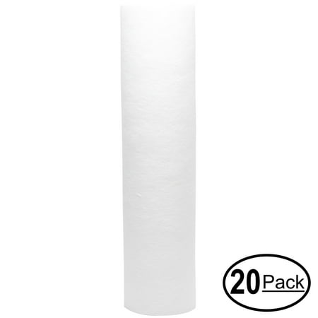 

20-Pack Replacement for MaxWater 102071 Polypropylene Sediment Filter - Universal 10-inch 5-Micron Cartridge for MaxWater Four Stages 10 Hard Water Drinking Water Purifier - Denali Pure Brand