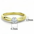 thumbnail image 2 of Two-Tone IP Gold (Ion Plating) Stainless Steel Ring with AAA Grade CZ in Clear for Women Clear Stone Color Style TK3440 Size 7, 2 of 4