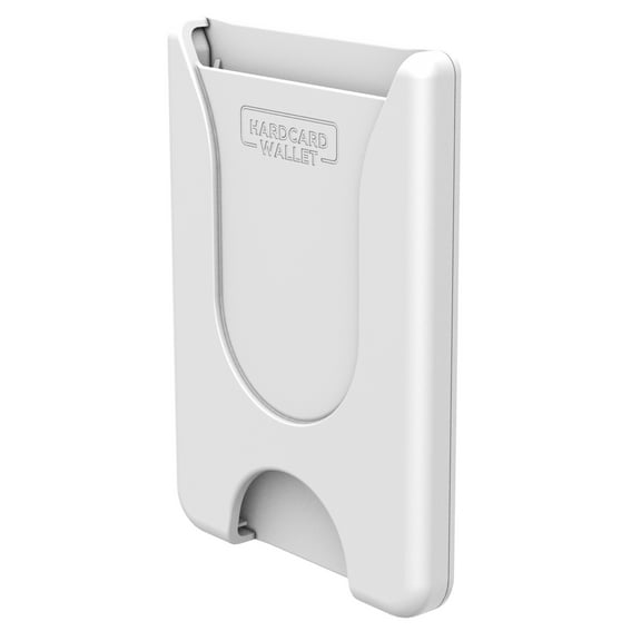 Encased Cell Phone Wallet, HARD-CARD StickOn Card Holder System - Holds and Stores 4 IDs, Business, Credit Cards - Compatible with Pop Out Grips (works with Android and iPhone Models) Matte White
