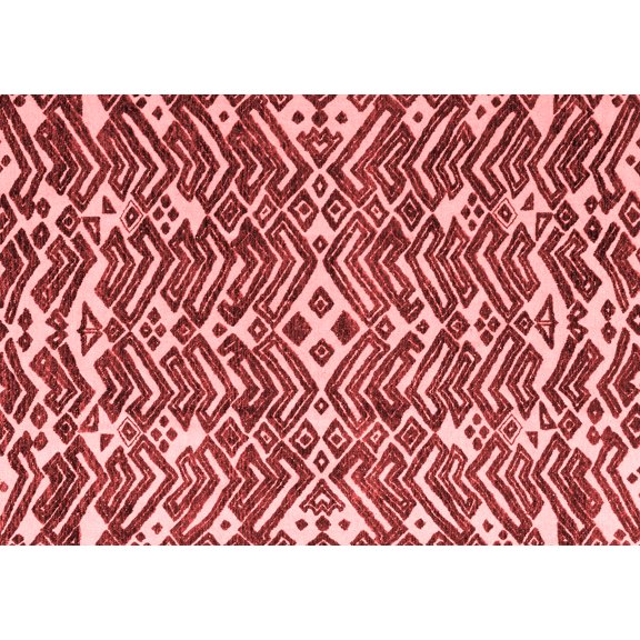 Ahgly Company Indoor Rectangle Abstract Red Modern Area Rugs, 5' x 7'