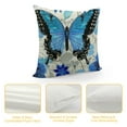 thumbnail image 4 of Nawypu  Easter Blue Butterfly Figure Embellished with Orchid Artistic Leaves Graphic, Decorative Square Accent Pillow Case, Light Blue Dark Blue Gold, 4 of 5