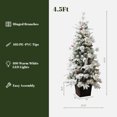 thumbnail image 6 of LuxenHome 4.5Ft Pre-Lit Snow Flocked Full Pine Potted Artificial Christmas Tree, 6 of 10