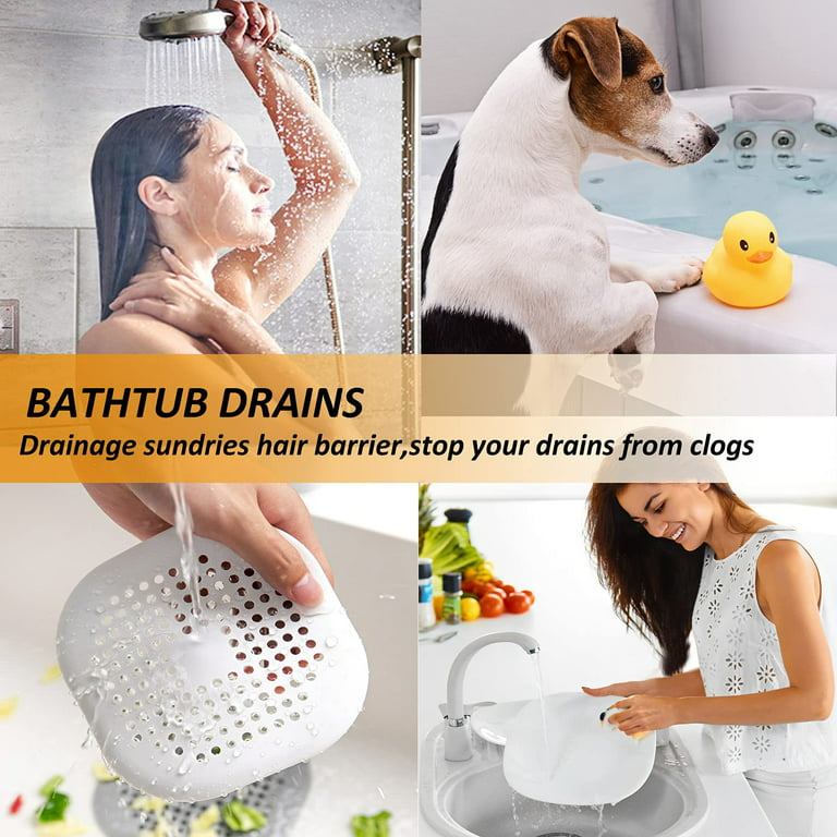 Shower Drain Hair Catcher Silicone Hair Stopper With Suction Cup Shower Drain  Covers Easy To Install And Clean Suit